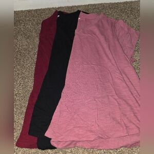 Old Navy T-Shirt Trio in Red, Black, and Pink